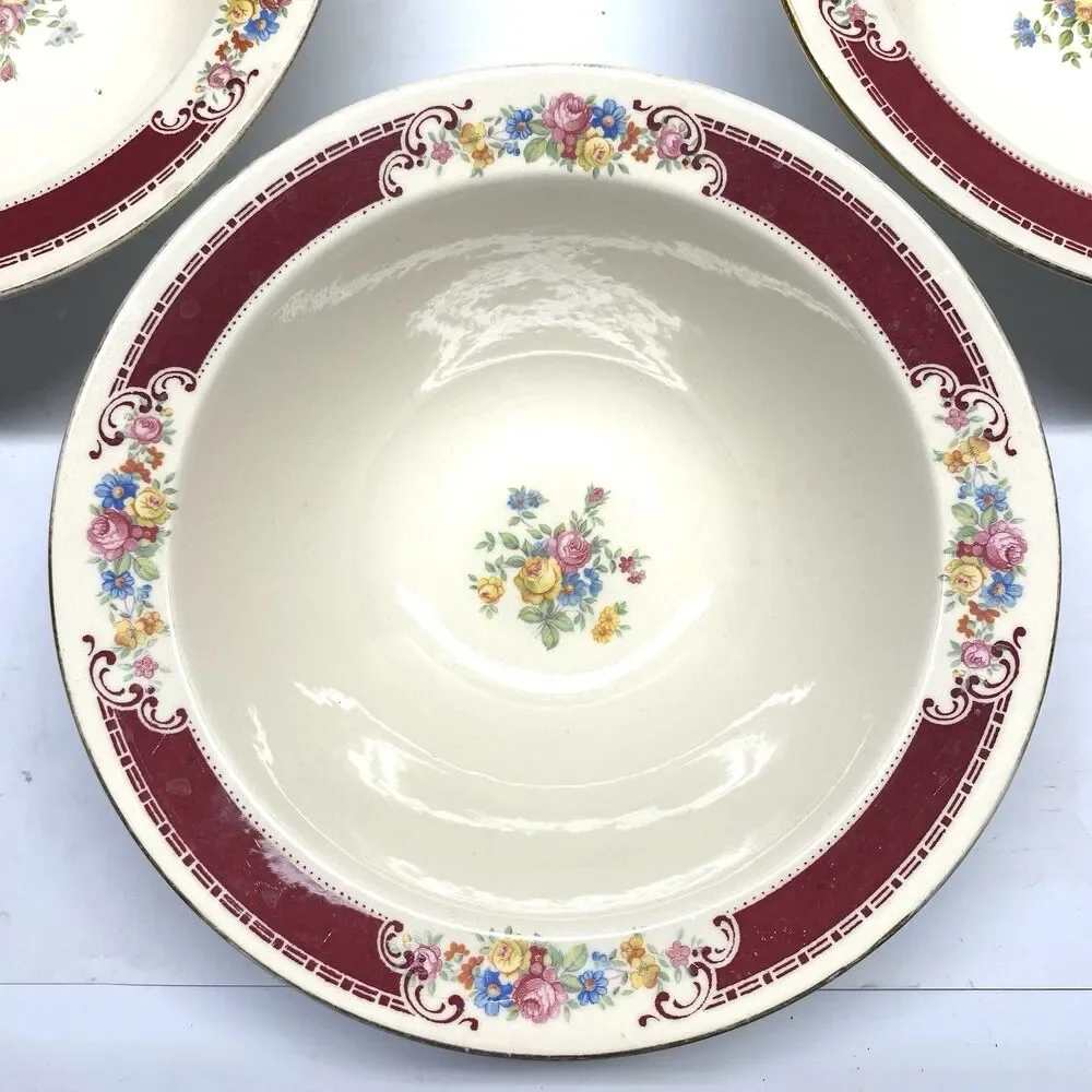 Homer Laughlin Majestic Lot of 3 Rimmed Soup Bowls 9